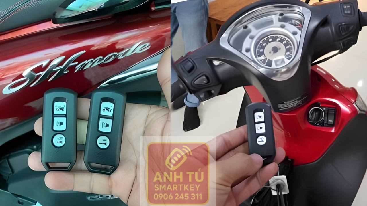 Lập trình remote smartkey Honda SH Mode bằng máy chuyên dụng