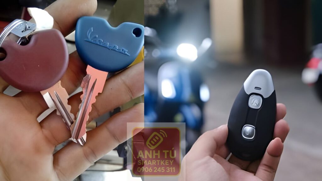 Vespa Sprint mất hết chìa làm lại smartkey đồng bộ chống trộm